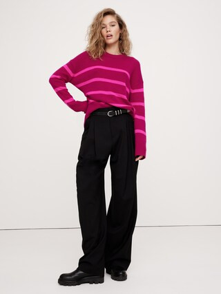 Oversized Midweight Cashmere Crew-Neck Sweater | Banana Republic (CA)