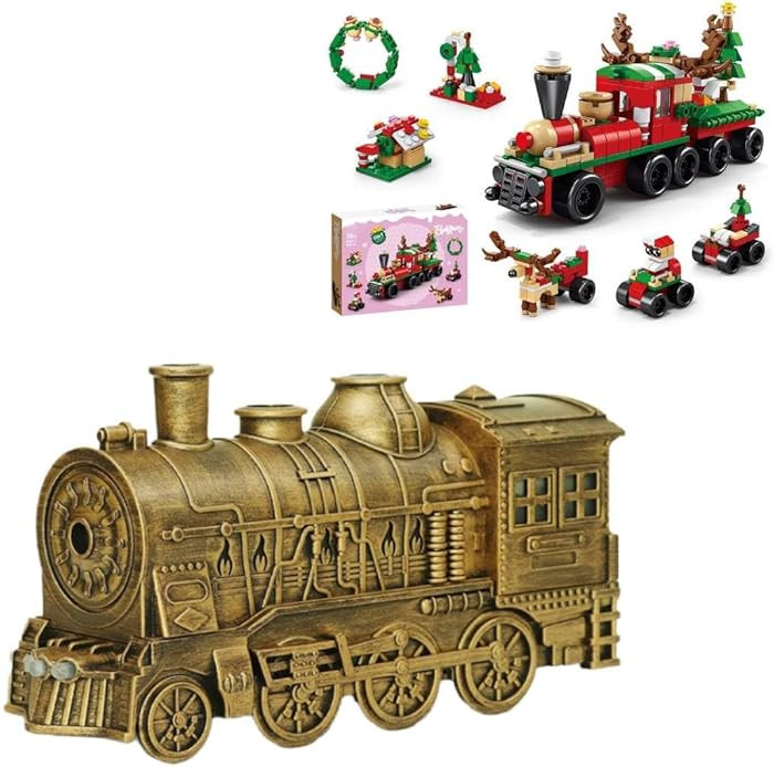 300ML Vintage Steam Train Aromatherapy Essential Oil Diffuser Humidifier with 270PCS Christmas Tr... | Amazon (US)