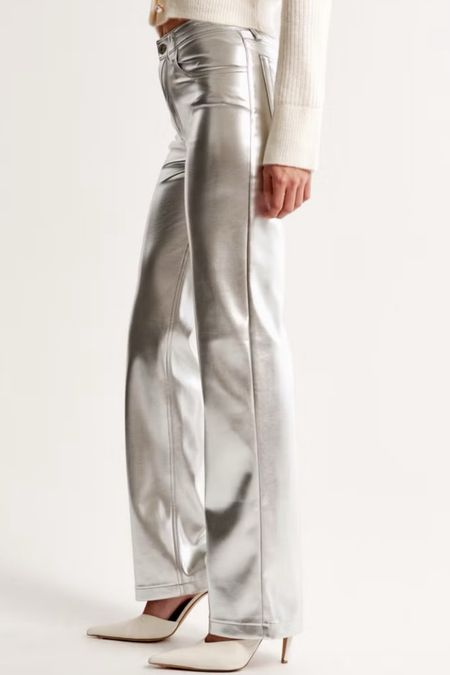 Silver is on trend so style yourself in silver vegan leather pants  New from Abercrombie. Get them before they’re gone. Available in short, regular, and long lengths. 
kimbentley, holiday outfit, fall outfit
New Year's Eve


#LTKparties #LTKHoliday #LTKCyberWeek