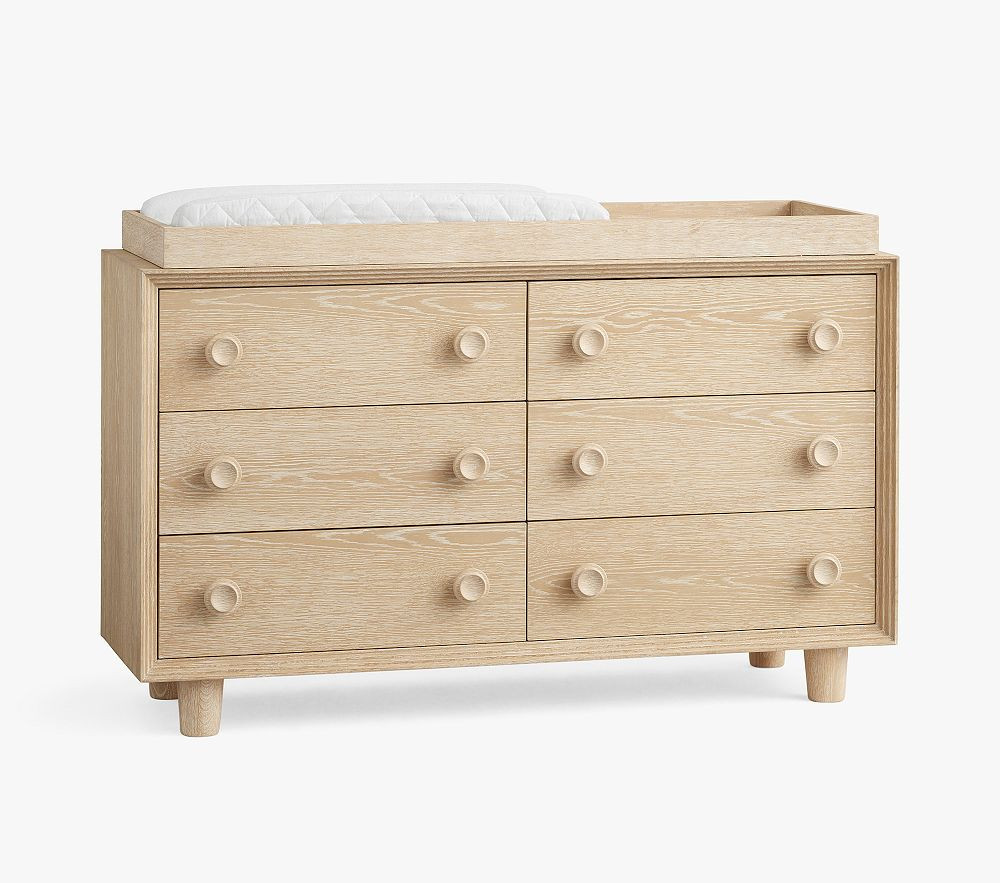 WE x PBK Vivienne Extra-Wide Nursery Dresser & Topper, Cerused White, In-Home Delivery | Pottery Barn Kids