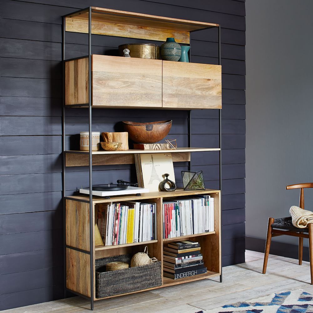Industrial Storage Modular System, Open + Closed Storage, 49&amp;quot; | West Elm (US)