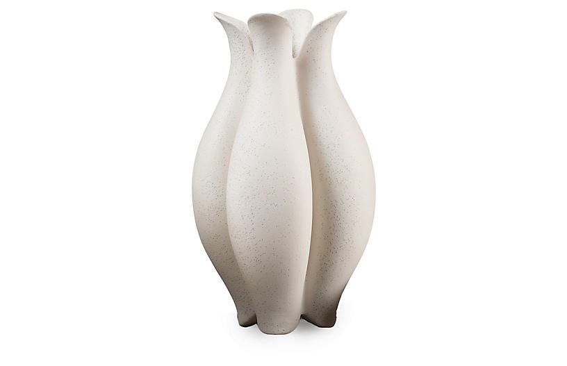 17" Pebble Vase, Pebble White | One Kings Lane