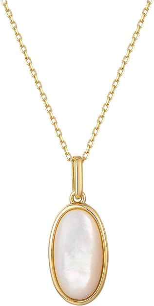 S.Leaf Shell Necklace for Women Sterling Silver Shell Pendant Minimalism Round I Heart I Square I... | Amazon (US)