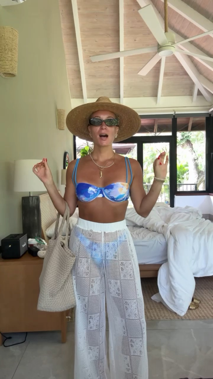 Another beach day OOTD! Gorgeous @Cupshe  bikini and crochet cover up pants that are super lightweight. 

Cupshe bathing suits, bikini, beach day, vacation outfits, swim, swimwear

#LTKootd #LTKSwim #LTKTravel