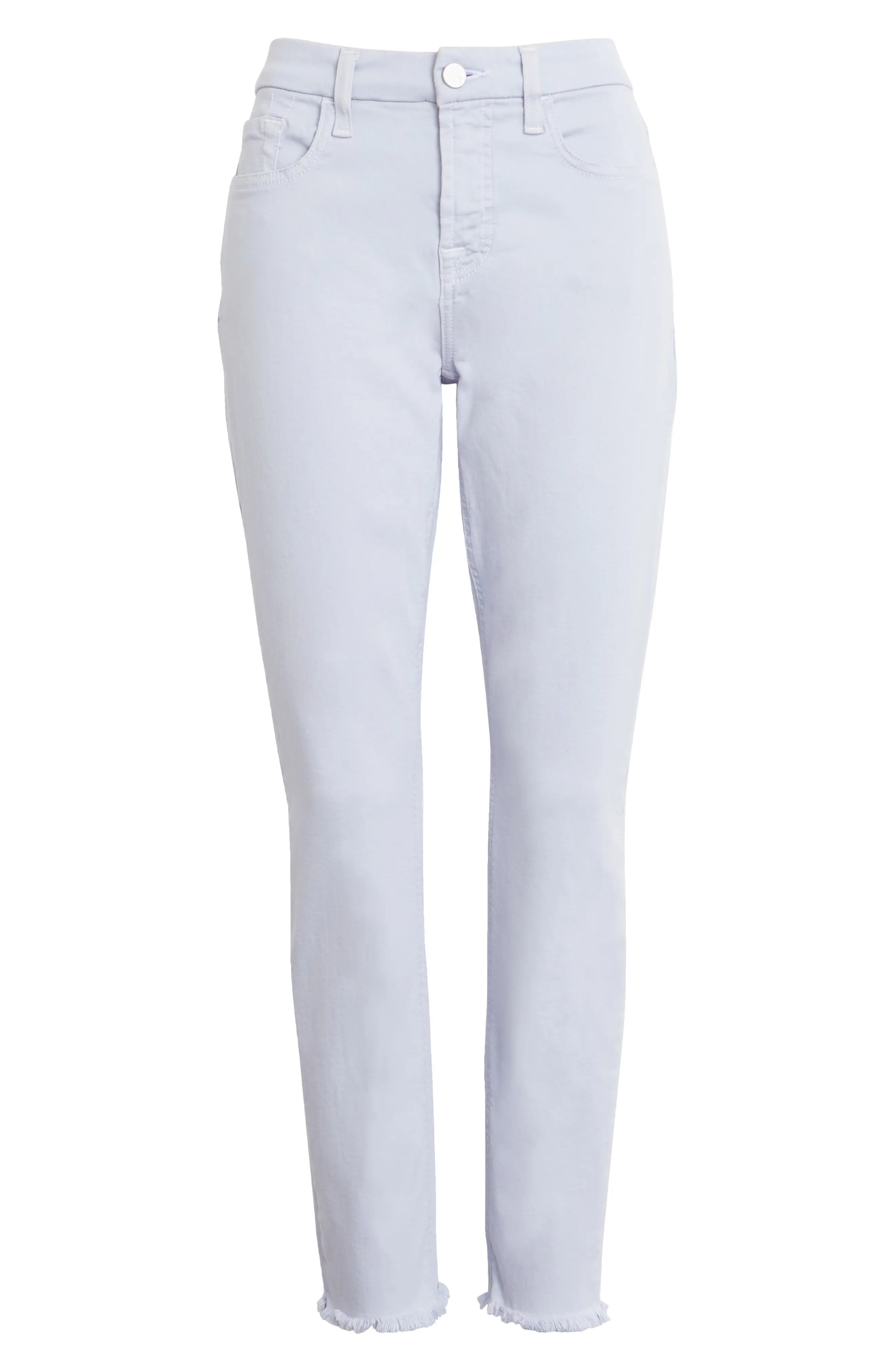 JEN7 High Waist Fray Hem Ankle Skinny Jeans, Size 18 in Lilac at Nordstrom | Nordstrom