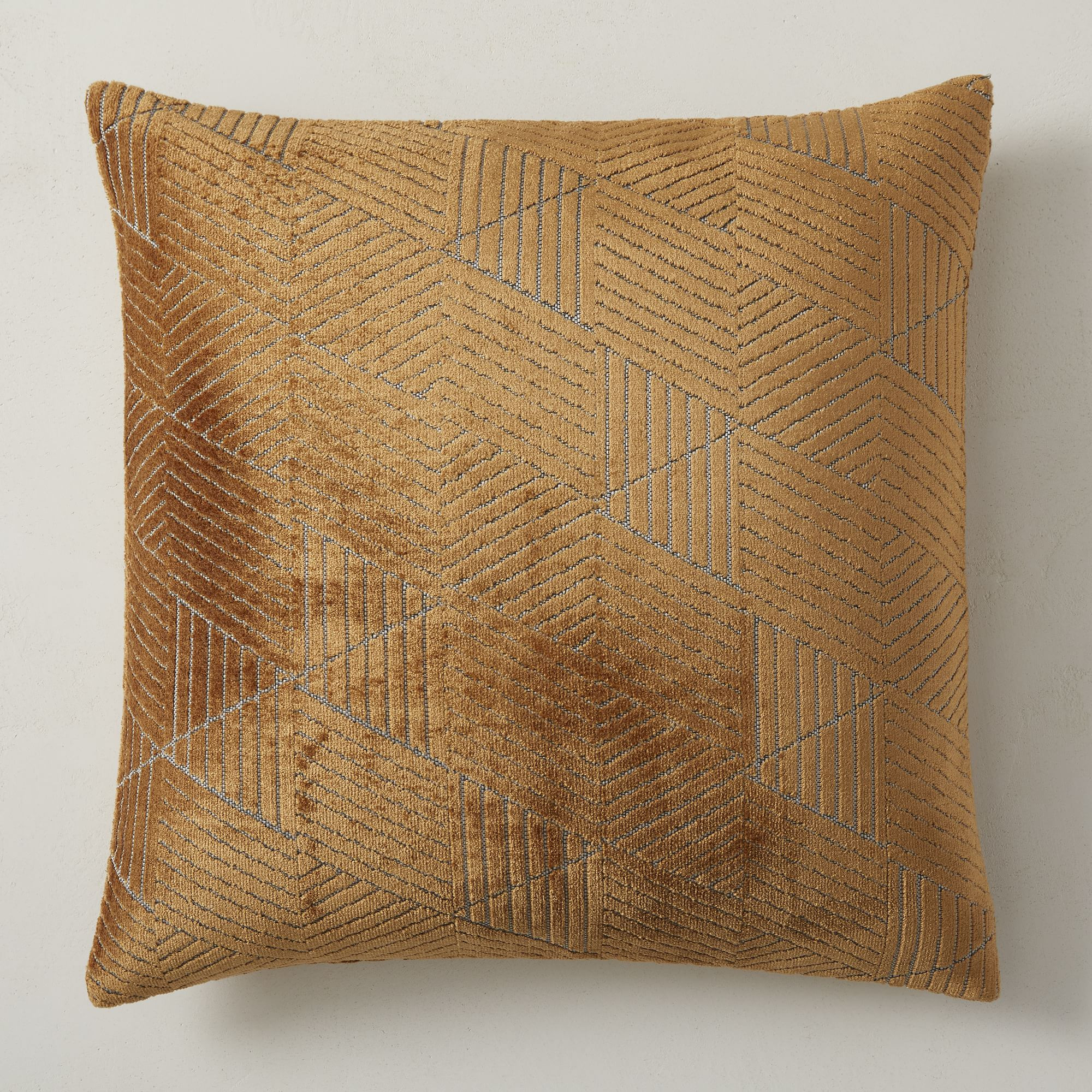 Geo Facet Jacquard Velvet Pillow Cover | West Elm (US)