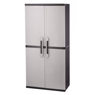 Keter  Utility jumbo cabinet Plastic Freestanding Garage Cabinet in Gray (34.5-in W x 70.8-in H ... | Lowe's
