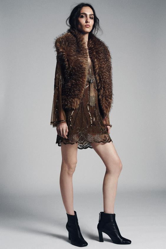 MARLED FAUX FUR SCARF | Zara US