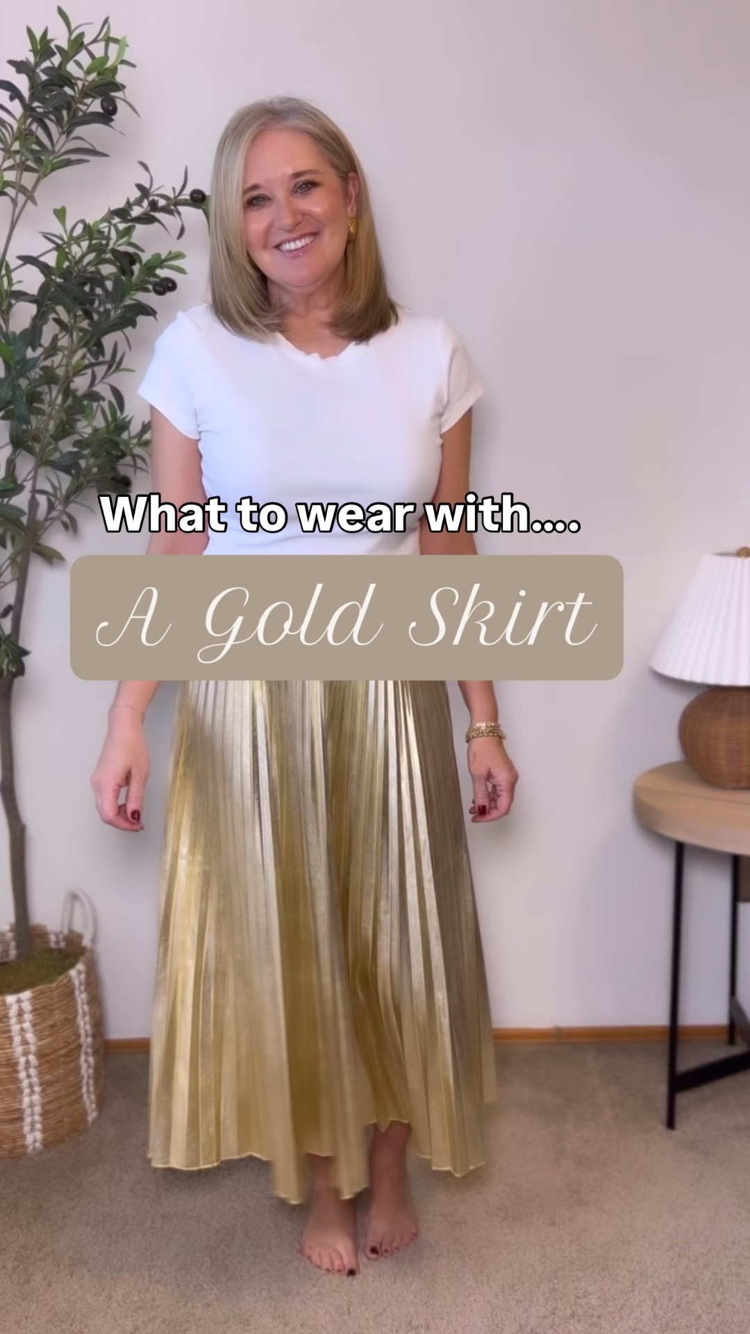 What to wear with a Gold Skirt! 

#LTKFindsUnder50 #LTKOver40 #LTKFindsUnder100