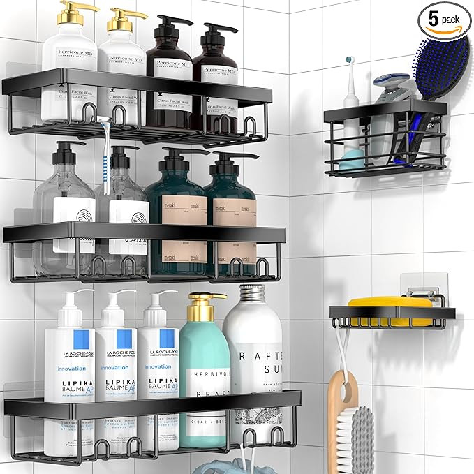 Moforoco Adhesive Shower Caddy Organizer Shelves Rack - 5 Pack Corner Bathroom Storage Organizati... | Amazon (US)