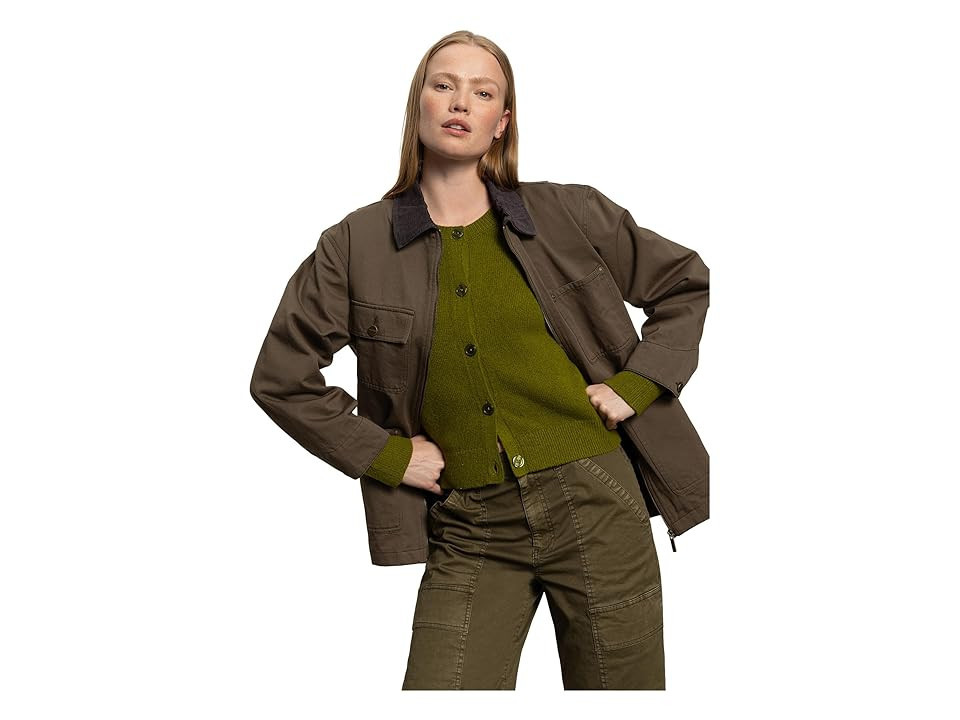 Sanctuary Barn Jacket Women's Coat Burnt Olive : XL (US 14), Cotton | Zappos