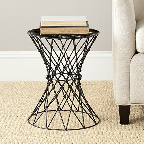 Safavieh Home Collection Clive Steelworks Iron Wire Stool, Black Matte | Amazon (US)