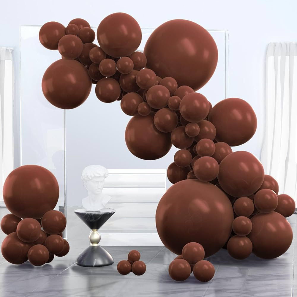 PartyWoo Dark Brown Balloons, 100 pcs Boho Brown Balloons Different Sizes Pack of 36 Inch 18 Inch... | Amazon (US)