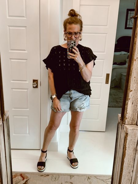 My outfit of the day is so easy and it is all from Amazon! The best part is that all of these pieces (crewneck shirt, jean shorts, and wedge sandals)  can be worn again and again all Summer long. 

#LTKMidsize #LTKSeasonal #LTKFindsUnder50