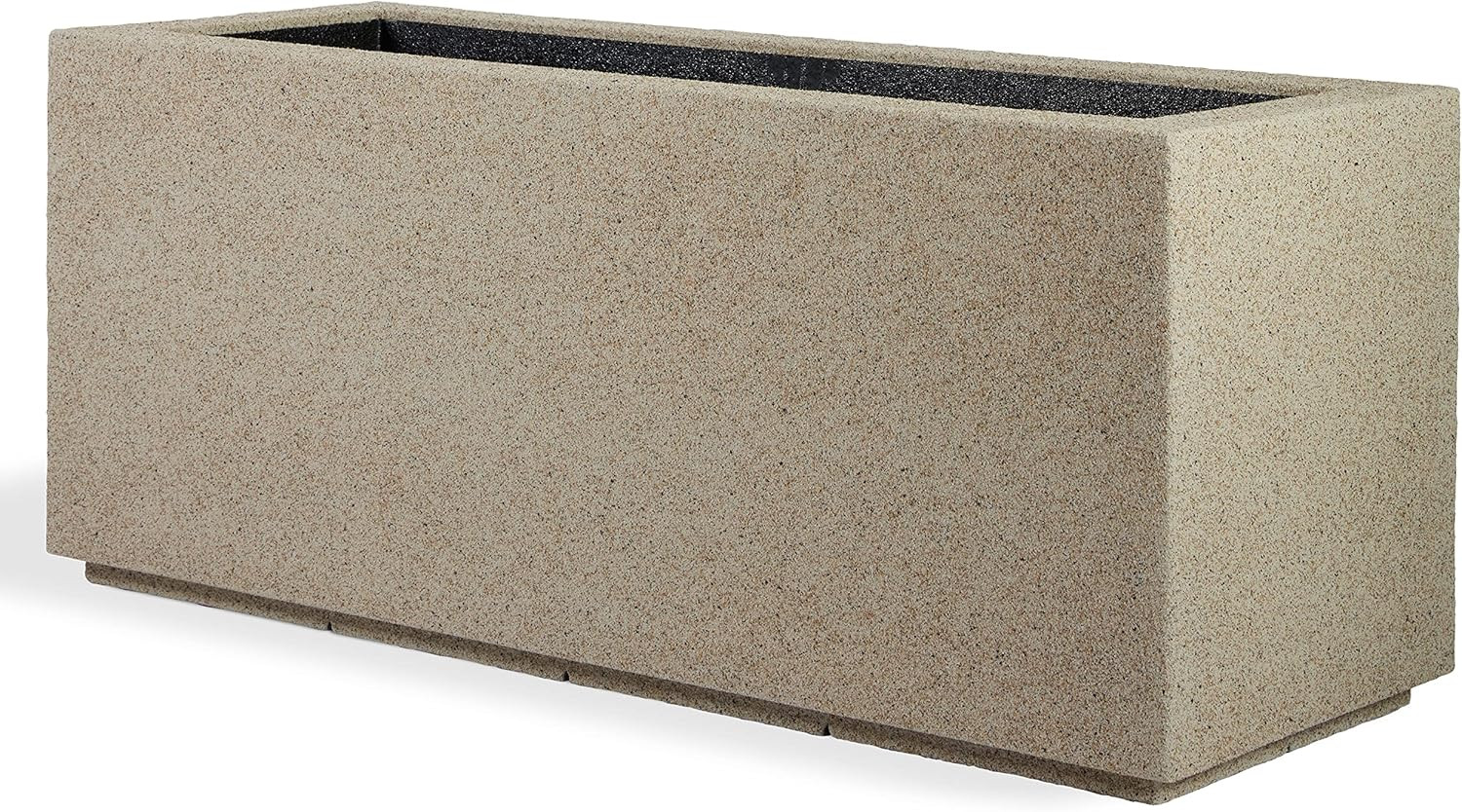 PolyStone Milan Tall Modern Outdoor/Indoor Rectangular Trough Planter, 46"L X 17"W X 19"H, Lightw... | Amazon (US)