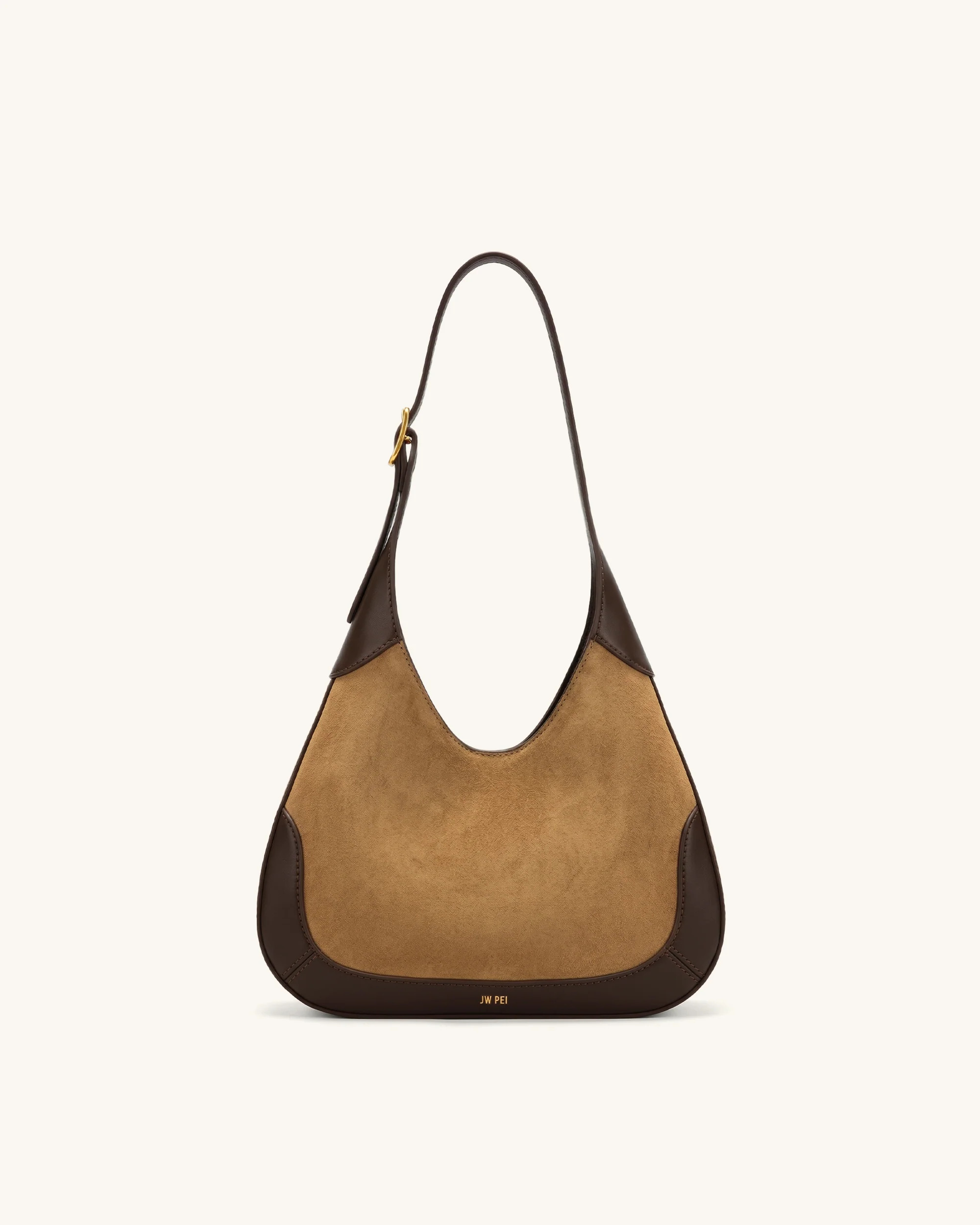 Willow Faux Suede Trim Hobo Bag - Brown | JW PEI US