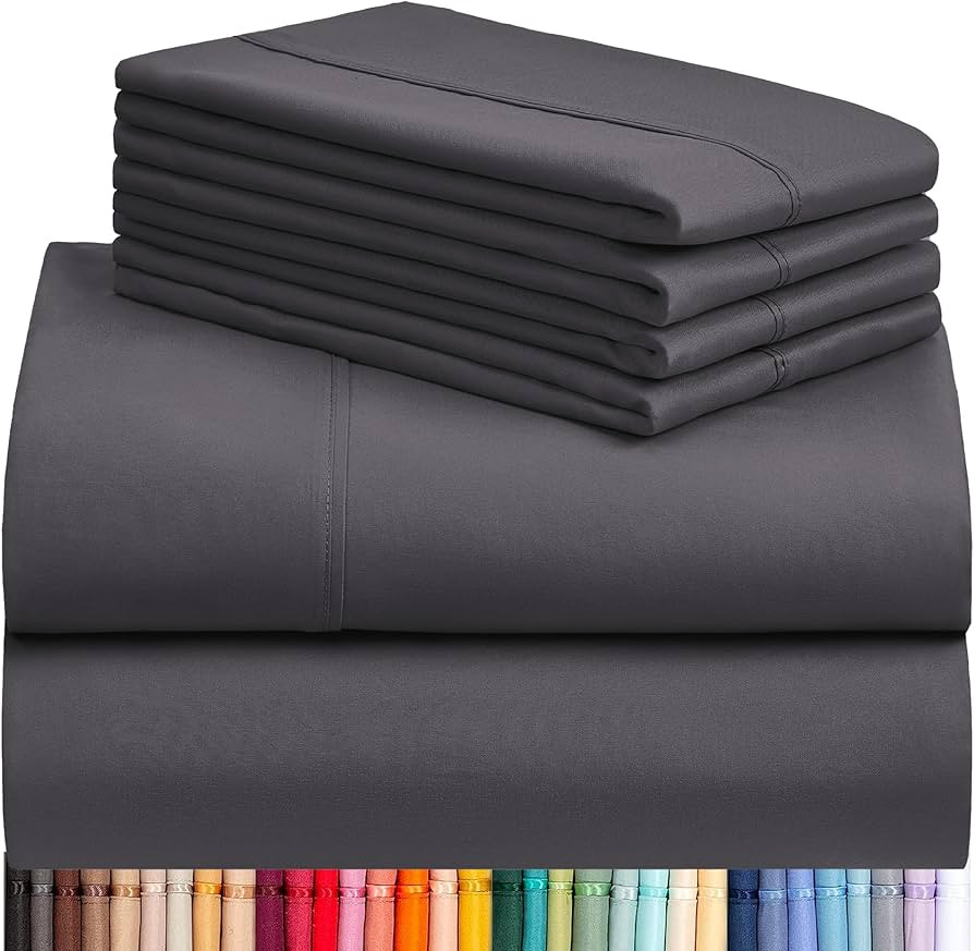 LuxClub 6 PC Queen Sheet Set, Bed Sheets Queen Size, Deep Pockets 18" Eco Friendly Wrinkle Free C... | Amazon (US)