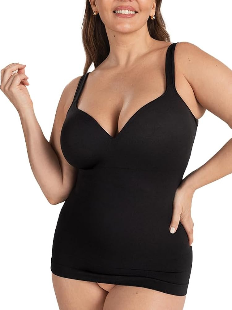 SHAPERMINT Sweetheart Cami with Built-In Bra for Women, Wireless Camisole Tank Top, Tummy Shapewe... | Amazon (US)
