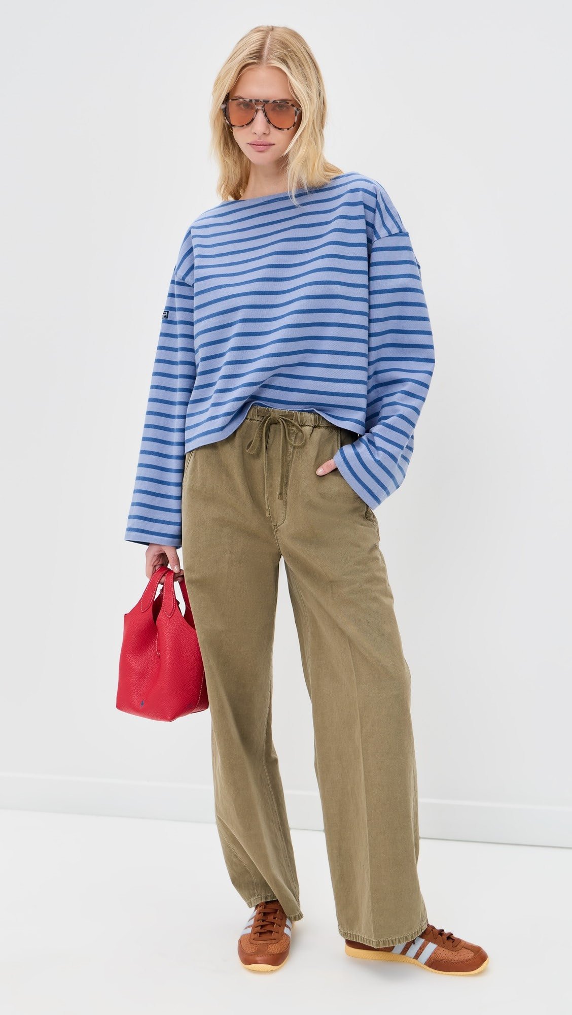 Jersey Crop Mariner Long Sleeve Pullover | Shopbop