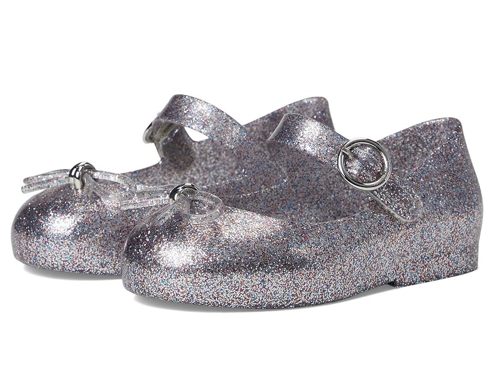 Mini Melissa Sweet Love BB (Toddler/Little Kid) Girl's Shoes Silver Glitter : 10 Toddler M, Vinyl | Zappos
