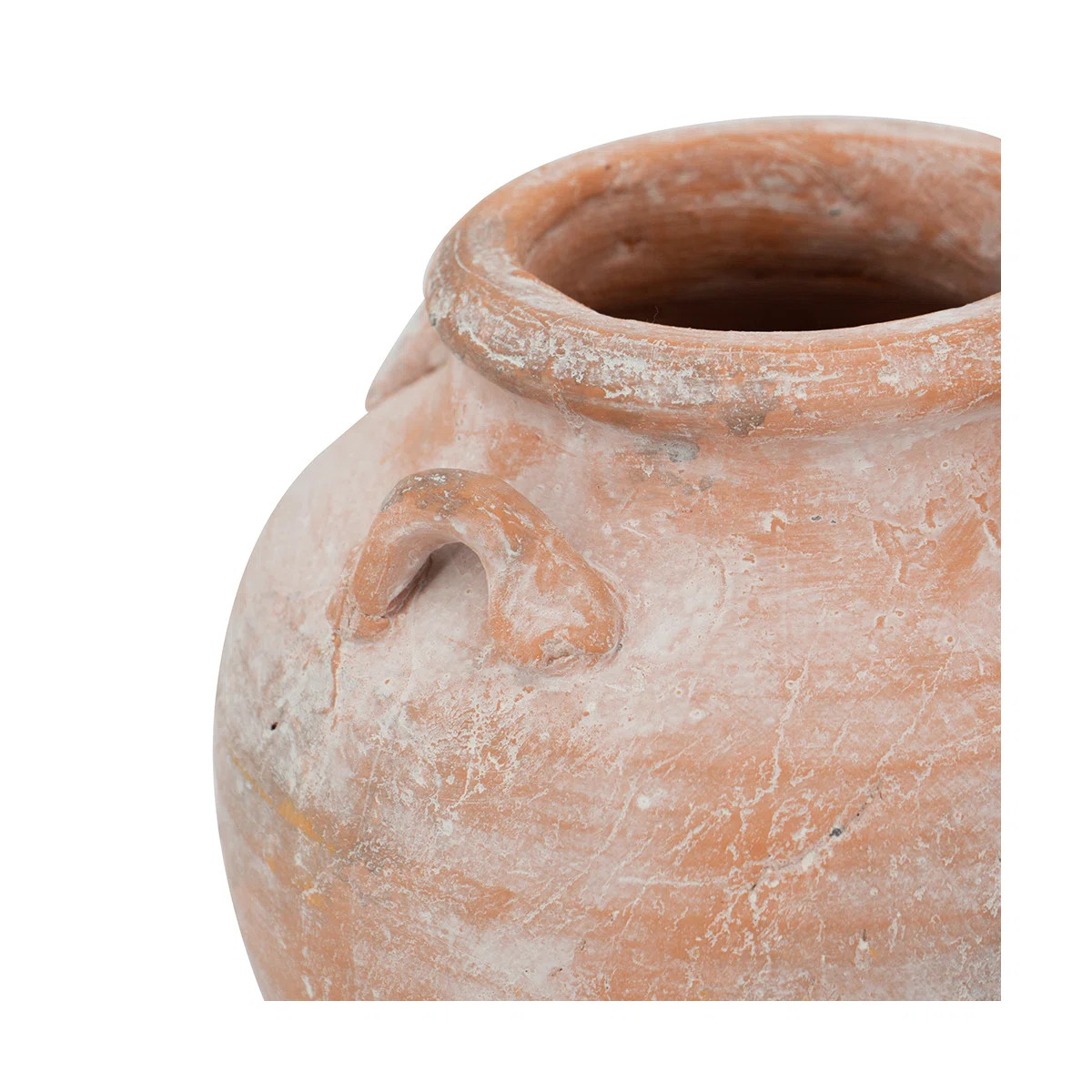 8.5x8.5x9.5" Rounded Amphora Vase with Textured Terracotta Finish and Small Handles | Wayfair North America