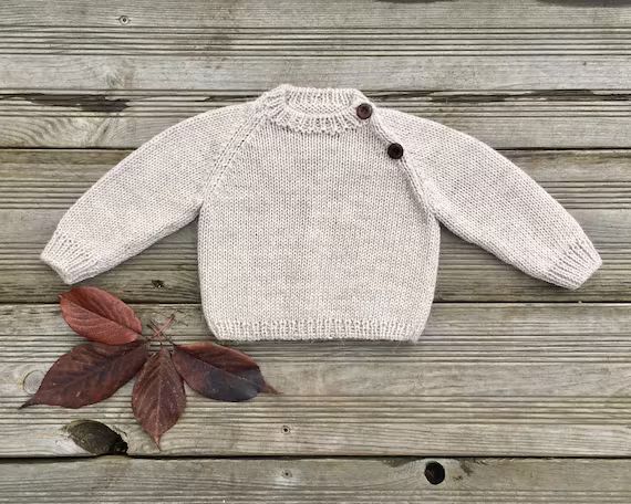 Baby alpaca Knit sweater Beige unisex Child jumper boy girl clothes pullover Infant toddler newbo... | Etsy (US)