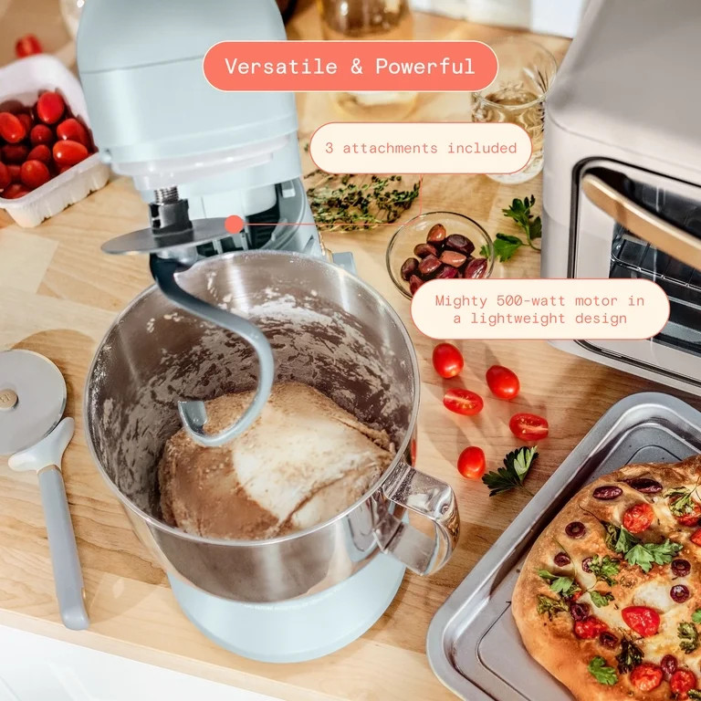 Beautiful 5.3 Qt Tilt-Head Stand Mixer with Flat Beater, Dough Hook & Balloon Whisk, Hydrangea by... | Walmart (US)