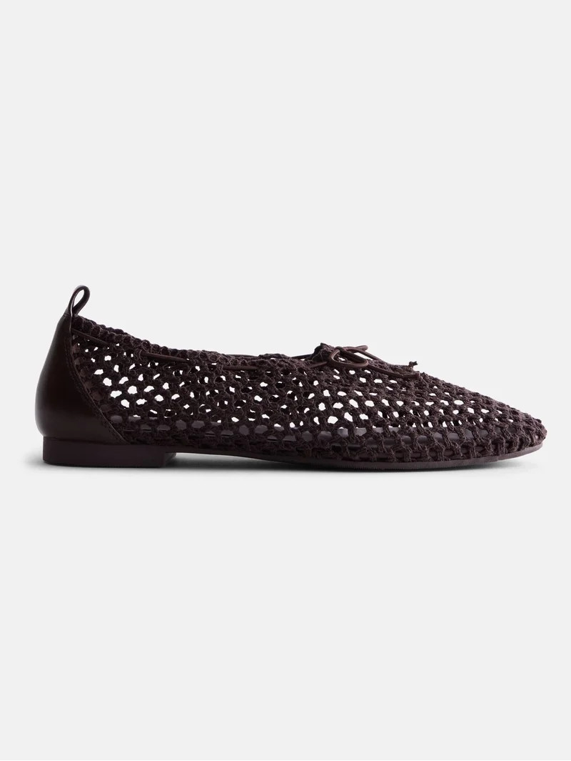 Scenario Women's Knit Bow Ballet Flats | Walmart (US)