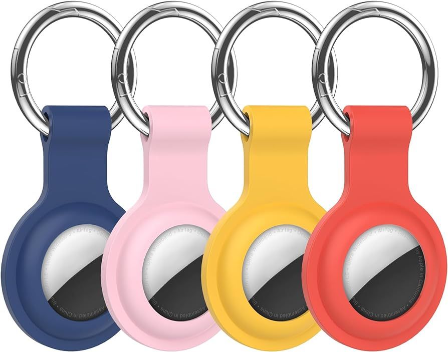 HATALKIN Compatible with AirTag Case Keychain Air Tag Holder Silicone AirTags Key Ring Cases Tags... | Amazon (US)