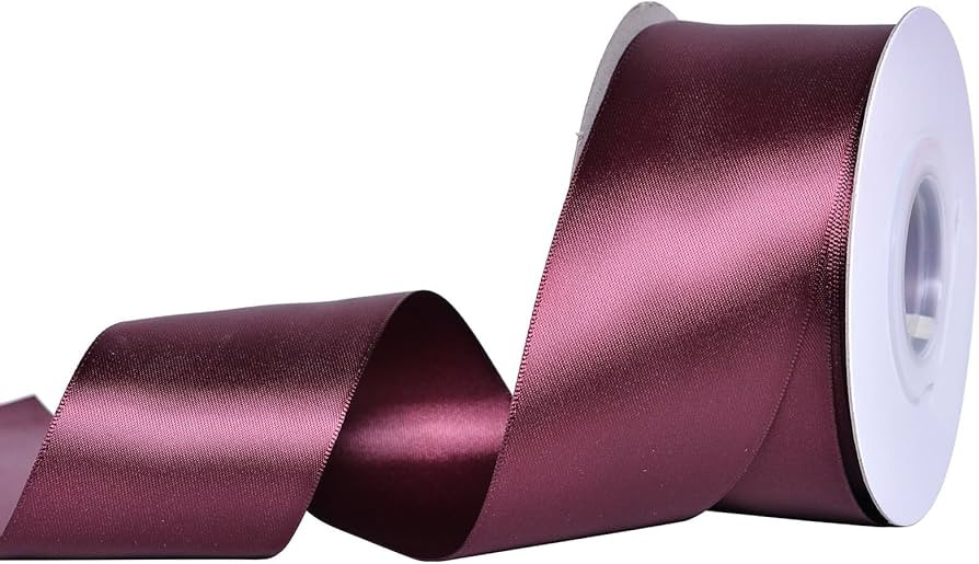 Ribest Burgundy Double Faced Satin Ribbon, 2 Inch 25 Yard Ribbon for Crafts Gift Wrapping Bows We... | Amazon (US)