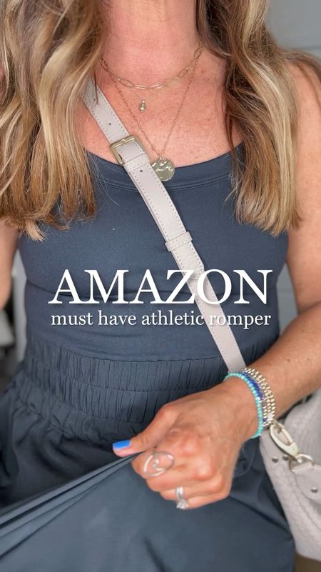 Amazon must have athletic romper
Available in seven colors / TTS / skirt in front / great quality

Perfect for the hot summer days when you just need to stay cool or you need to run out the door real quick. you can travel in this, run after the kids, run errands, etc. wear it with sandals or sneakers and I love how it looks with this denim jacket.

Both bags are a look for less from Quince 
The first bag is a Clare V moyen messenger look for less for only $129.90 vs. $485. It’s available in three colors.
The second bag is a quilted MZ Wallace look for less for only $69.90 vs. $285. It’s available in three colors with leather accents and tons of pockets big enough to hold all of your essentials..
Both bags are amazing quality!

Sandals are an Amazon look for less to the Birkenstock big buckle Arizona sandals for only $36.99. They keep going in and out of stock so definitely save this item if it’s something you’re interested in so that you’re notified when it comes back in stock. They’re a good look look for less, but I can’t speak to the longevity and durability. They’re very comfortable and true to size.
.
14 karat gold filled, and vermeil necklaces and gemstone bracelets is from narrative. Use my code delpha20 and save 20% off your purchase.

Denim jacket is Old Navy. My favorite jacket- I’ve had it for years and I sized up to a large.


#AmazonStyle #AmazonFinds #SummerOutfitIdeas #RomperStyle #athleisurestyle #LookForLess #QuincePartner #Slingbag #casualstyle

#LTKOver40 #LTKFindsUnder100 #LTKStyleTip