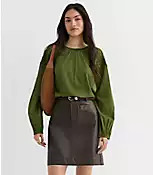 Distressed Faux Leather Pocket Mini Skirt | LOFT