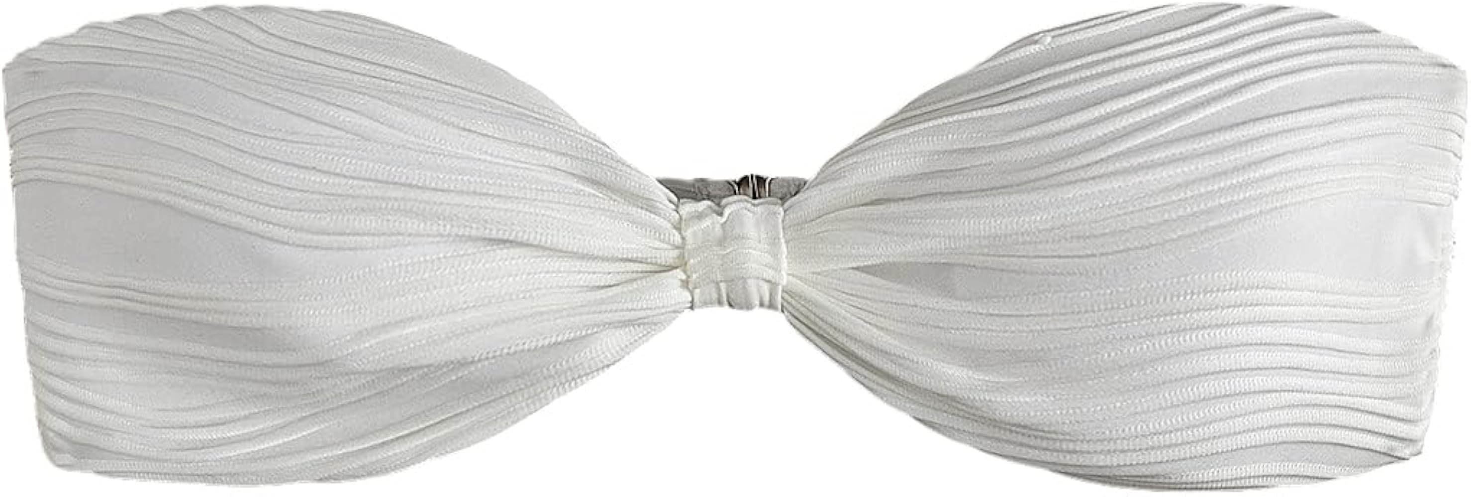 WDIRARA Women's Knot Strapless Backless Swimwear Sleeveless Tube Bikini Top | Amazon (US)