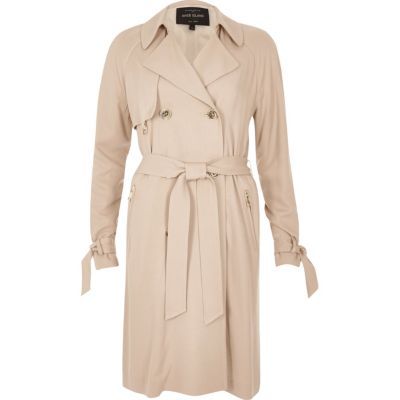 Blush pink duster trench coat | River Island (UK & IE)