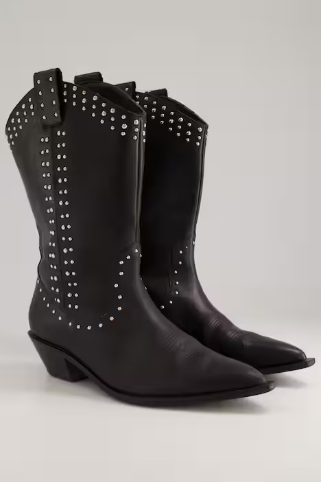 Cowboy-Boots, echtes Leder, Metallic-Nieten | Ulla Popken DE