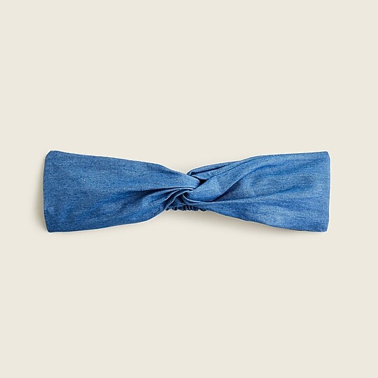 Soft twist headband in denim | J. Crew US