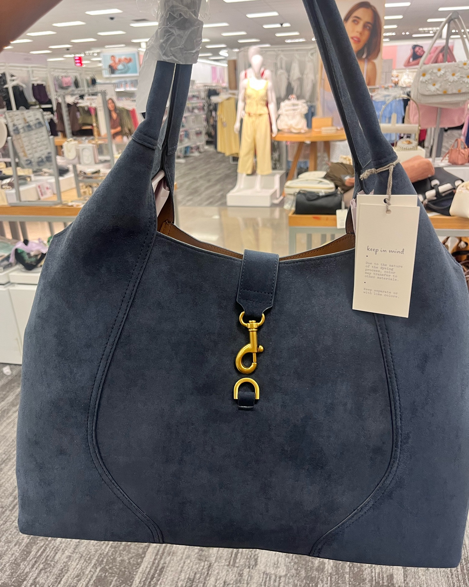 @Target I had to double take when I saw this beautiful blue faux suede bag! It’s absolutely gorgeous and looks like a luxury purse!! Perfect blue for the fall and upcoming KBB collection