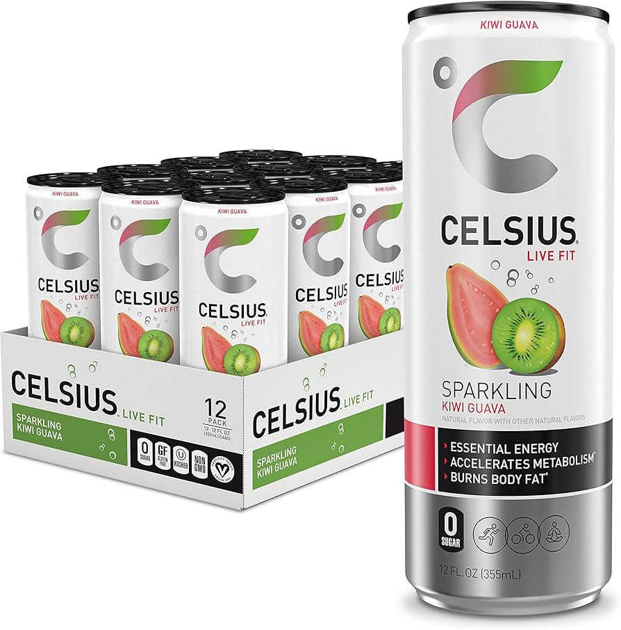 CELSIUS Sparkling Kiwi Guava, Functional Essential Energy Drink 12 Fl Oz (Pack of 12) | Amazon (US)