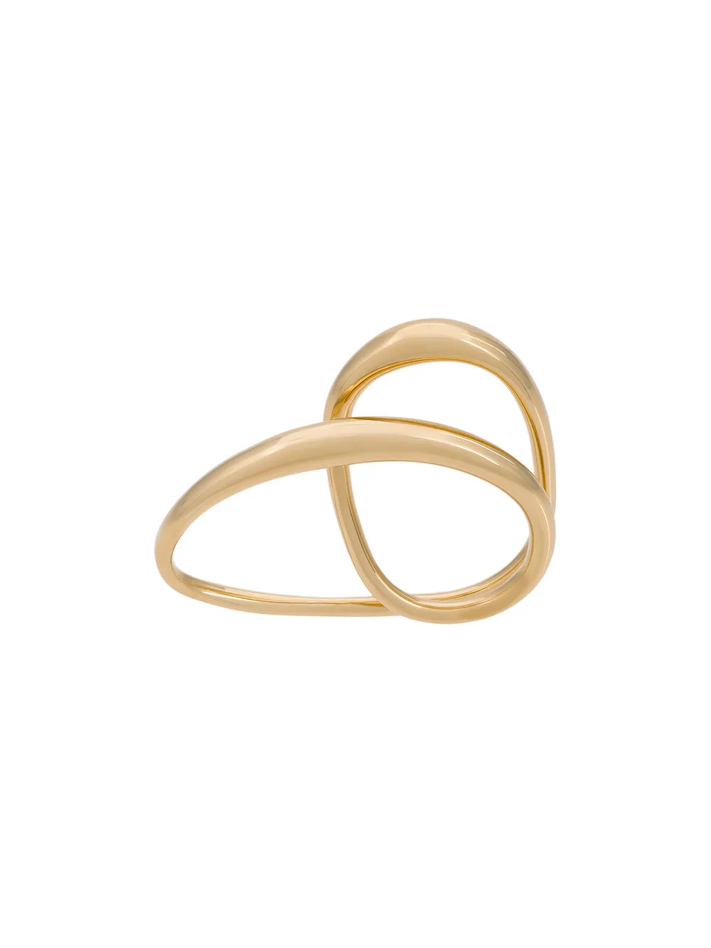 Charlotte Chesnais Heart two-finger gold-plated Ring - Farfetch | Farfetch Global