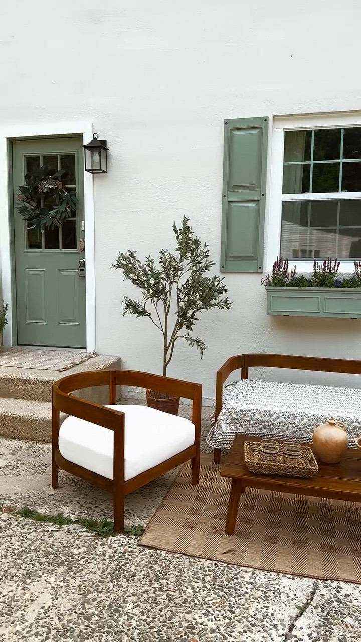 🏡Can you believe it?! 🏡
The transformation on this exterior still blows my mind a little. If I hadn’t been part of it, I’d probably scroll past thinking it was just a good filter. But nopestucco repairs happened (hallelujah), and then paint and shutters swooped in and completely changed the energy of the house.

We didn’t have a huge budget to work with, so the pressure was on to make smart, high-impact choices. I wanted a color that felt warm and neutral- not too stark, not too cool, and definitely not the kind that leaves you saying, “remember the pinkish house?” And the green for the shutters? A forever favorite! still green, still earthy, but soft enough to play nice with everything.

The shutters and window boxes were the finishing touches I just had to have. They brought in that charm, that little bit of storybook welcome that made this place feel like home. Because let’s be honest—she started off a little rough around the edges… but now? She’s kind of a dream.

See the house IRL: 
🏡House address: 1376 Marshall Mill Road, Franklinville, NJ (listing agent @jbaumeyer_exprealtornj ) open house June 14 & 15

#curbappealgoals #exteriordesigninspo #beforeandaftermagic #homeexteriormakeover #budgetfriendlyrenovation #diycurbappeal #neutralpaintcolors #greenexterioraccents #windowboxlove #shutterstyle #smallbudgetbigimpact #fixeruppervibes #charminghomes #projecthouseprogress #paintedperfection #stuccorepair #moderncottagecharm #outdoortransformation #homesweethome #renovationinspo
