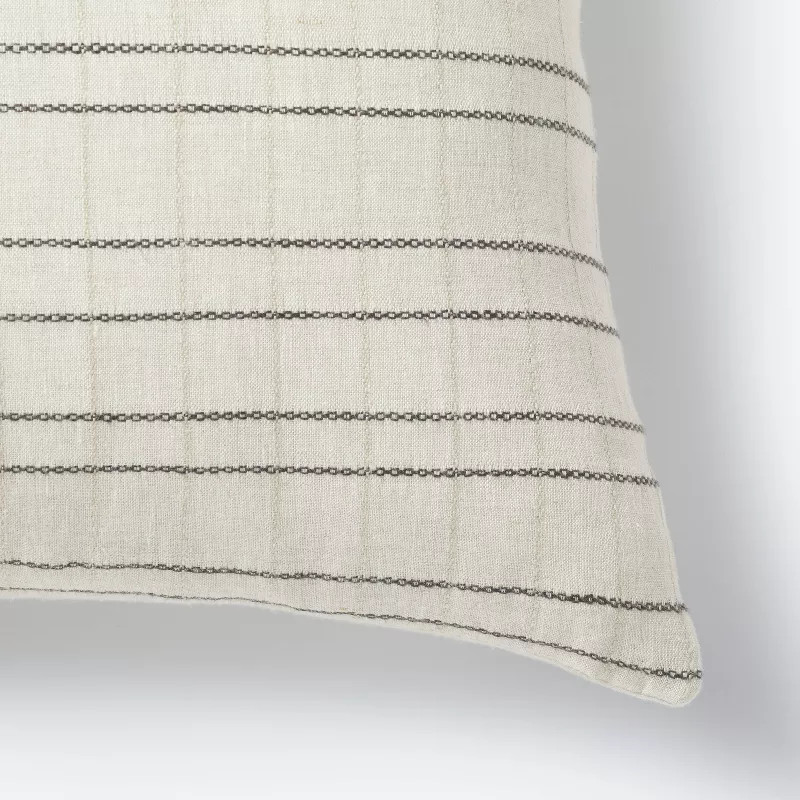 Oversized Woven Windowpane Square Throw Pillow Neutral/Forest Green - Threshold™ designed w... | Target