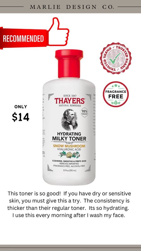 Thayers witch hazel | Thayers milky toner | hydrating toner | Amazon beauty | Amazon finds | Amazon picks | Amazon | skincare essentials | hydrating skin care | dry skin 

#LTKover40 #LTKbeauty #LTKFind