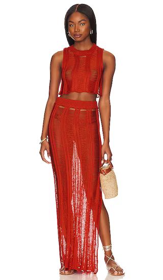 Tayla Maxi Skirt Set in Burnt Orange | Revolve Clothing (Global)