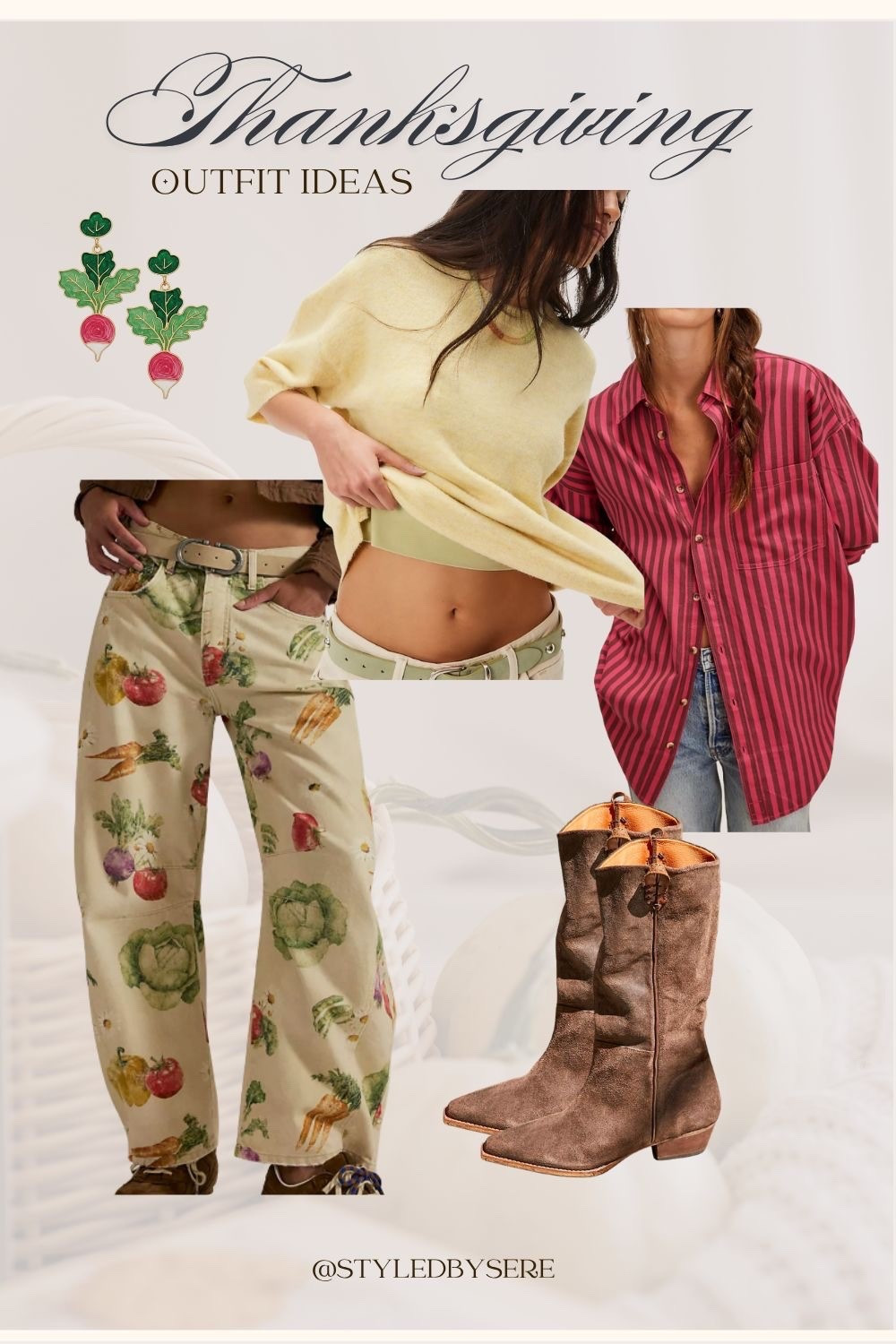 Cool Girl Thanksgiving Vibes 🦃
This year, skip the ordinary and go for effortless edge. Think on-trend printed denim paired with a striped button-down layered under a cozy sweater — the perfect mix of relaxed and fashion-forward. It’s casual enough for the couch, chic enough for the group photos.
✨ Stylist tip: play with patterns! Mixing prints adds instant personality without trying too hard.
Ready to nail your Thanksgiving look? 💌 DM your personal stylist to curate your cool-girl holiday outfit. #ThanksgivingStyle #CoolGirlLook #PersonalStylist


#LTKHoliday #LTKStyleTip #LTKSeasonal