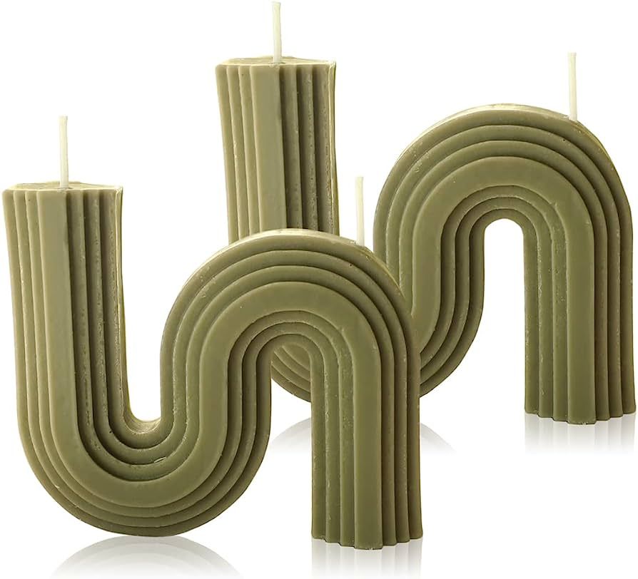 Aesthetic Green Twisted Candles Cool S Shaped Candles Scented Home Decorative Candles for Home Of... | Amazon (US)