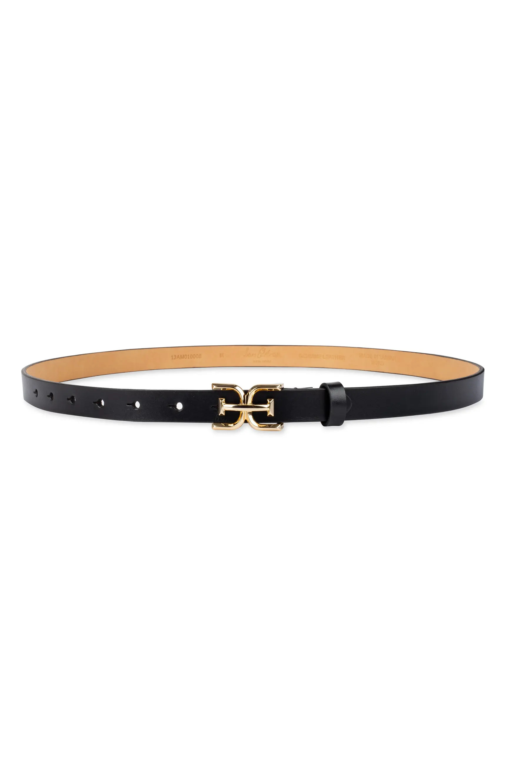 Double E Logo Slim Leather Belt | Nordstrom