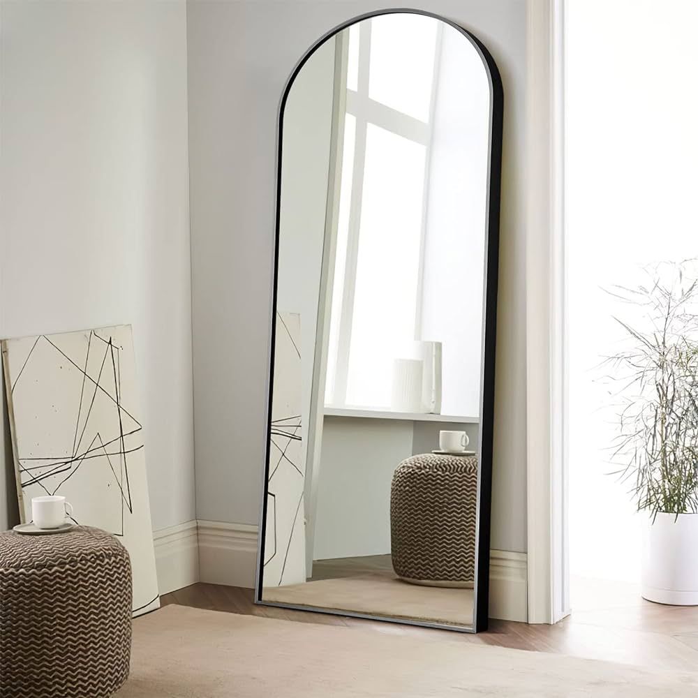 NeuType 65"x22" Large Arched Full Length Floor Mirror with Stand, Bedroom Mirror Standing or Leaning | Amazon (US)