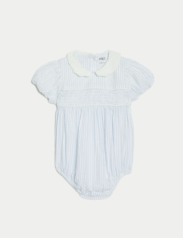 Pure Cotton Striped Romper (0-3 Yrs) | Marks & Spencer (UK)