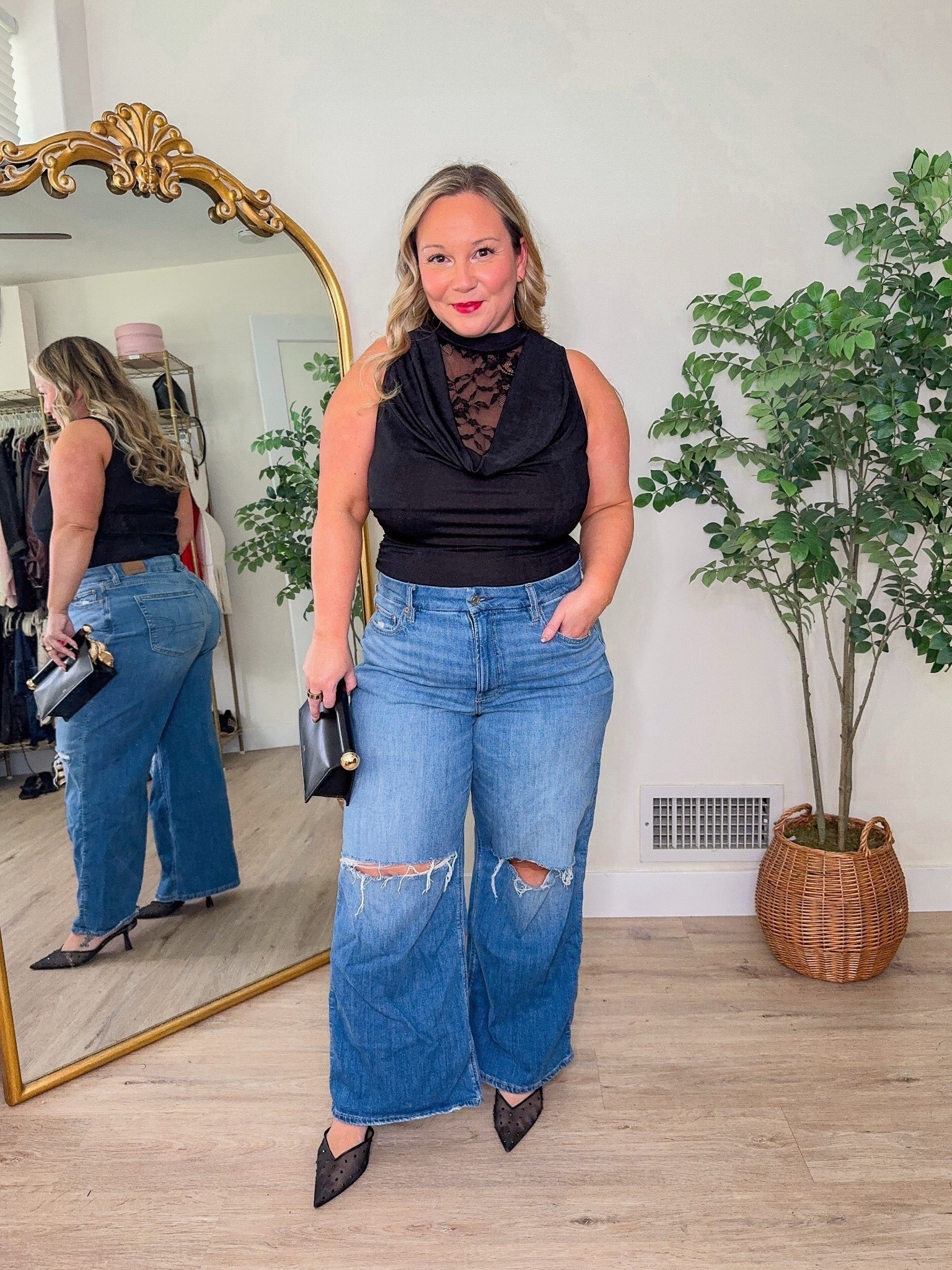These jeans are 25% off right now!!
Tank size XL
Jeans size 12 SHORT 

Midsize style, date night outfit, jeans, denim, spring outfit


#LTKMidsize #LTKSeasonal #LTKSaleAlert