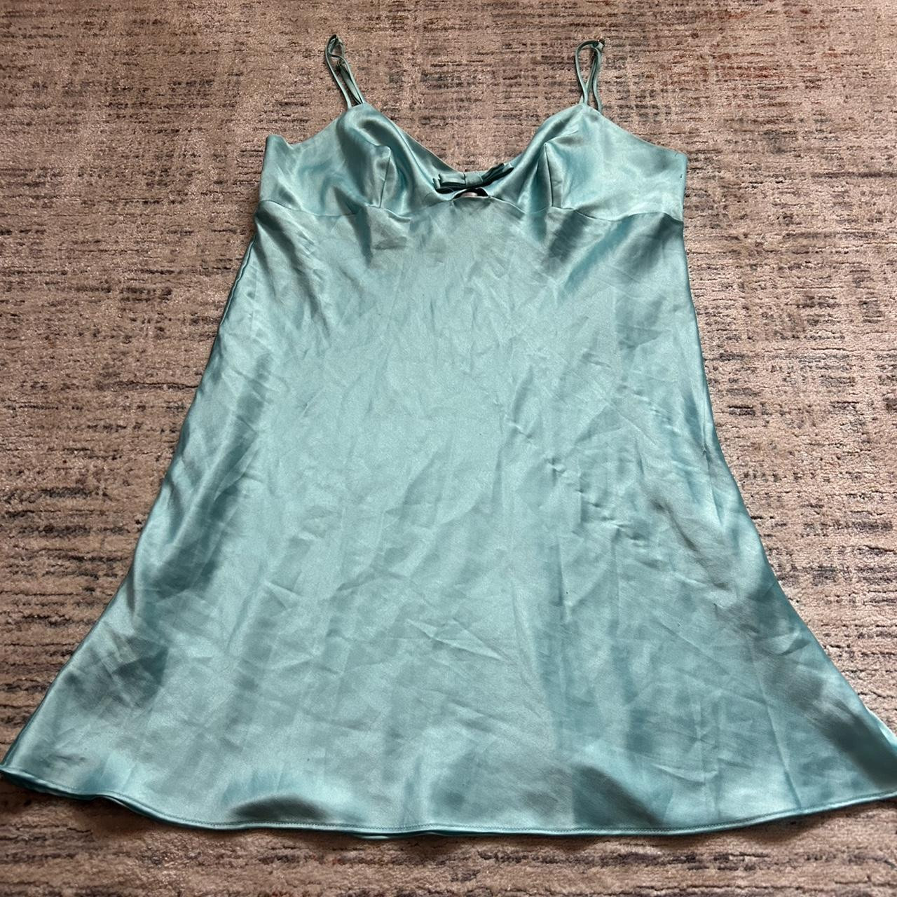 Vintage Victoria\u2019s Secret Blue Satin Slip. Size... | Depop | Depop US